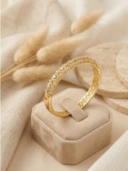 Royal Floral CZ Gold Kada
