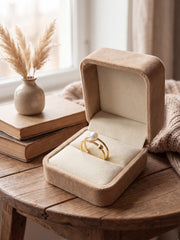 White Pearl Halo Ring