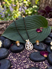 Kanak White Teardrop Stone Mangalsutra