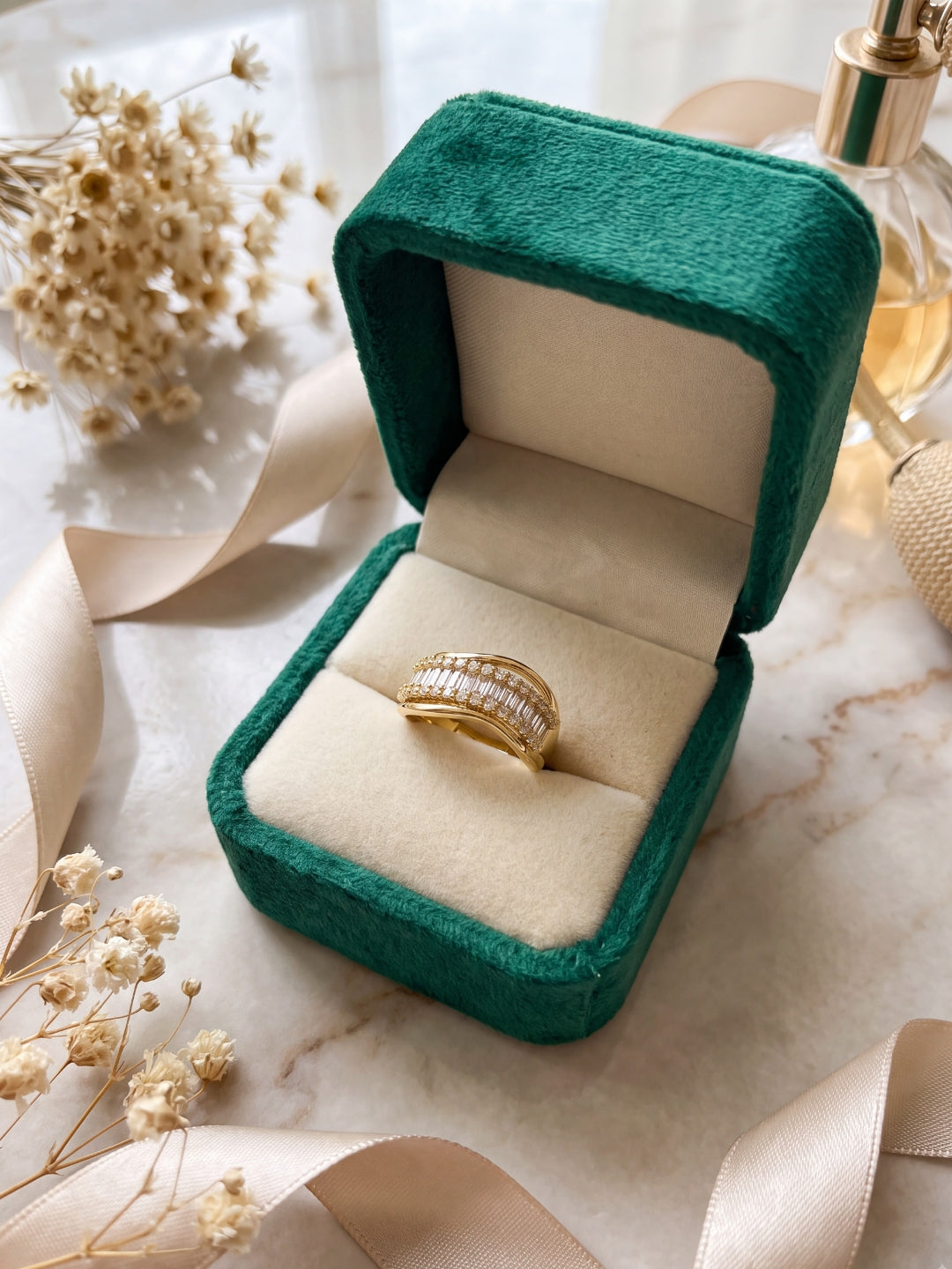 Heavy Royal Baguette Statement Ring