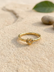 Heart Bliss Floral Crystal Ring