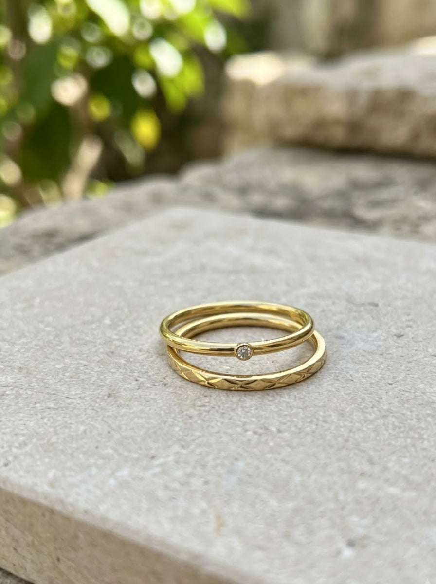 Twin Edge Two-Piece Stackable Ring Set