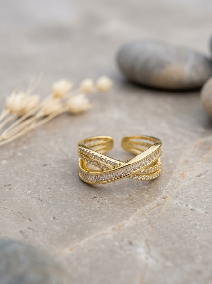 Imperial Criss-Cross Pavé Ring