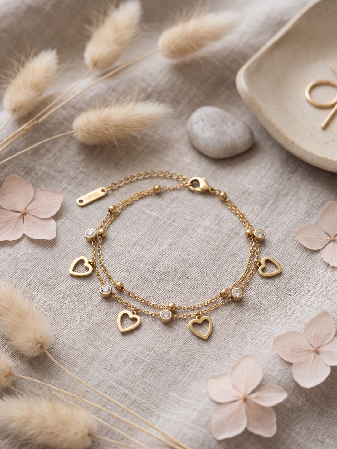 Lovely Spark Heart Charm Anklet