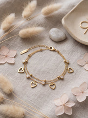 Lovely Spark Heart Charm Anklet