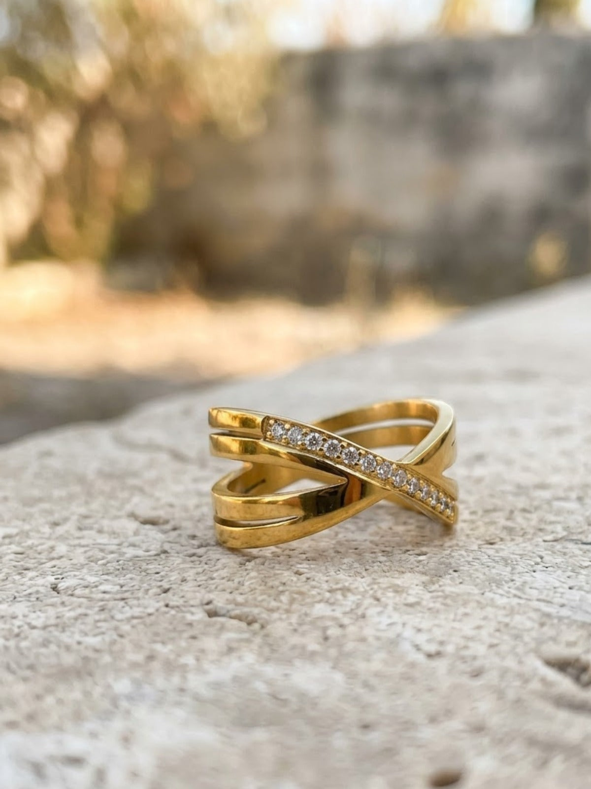 Spark Criss-Cross Pavé Ring