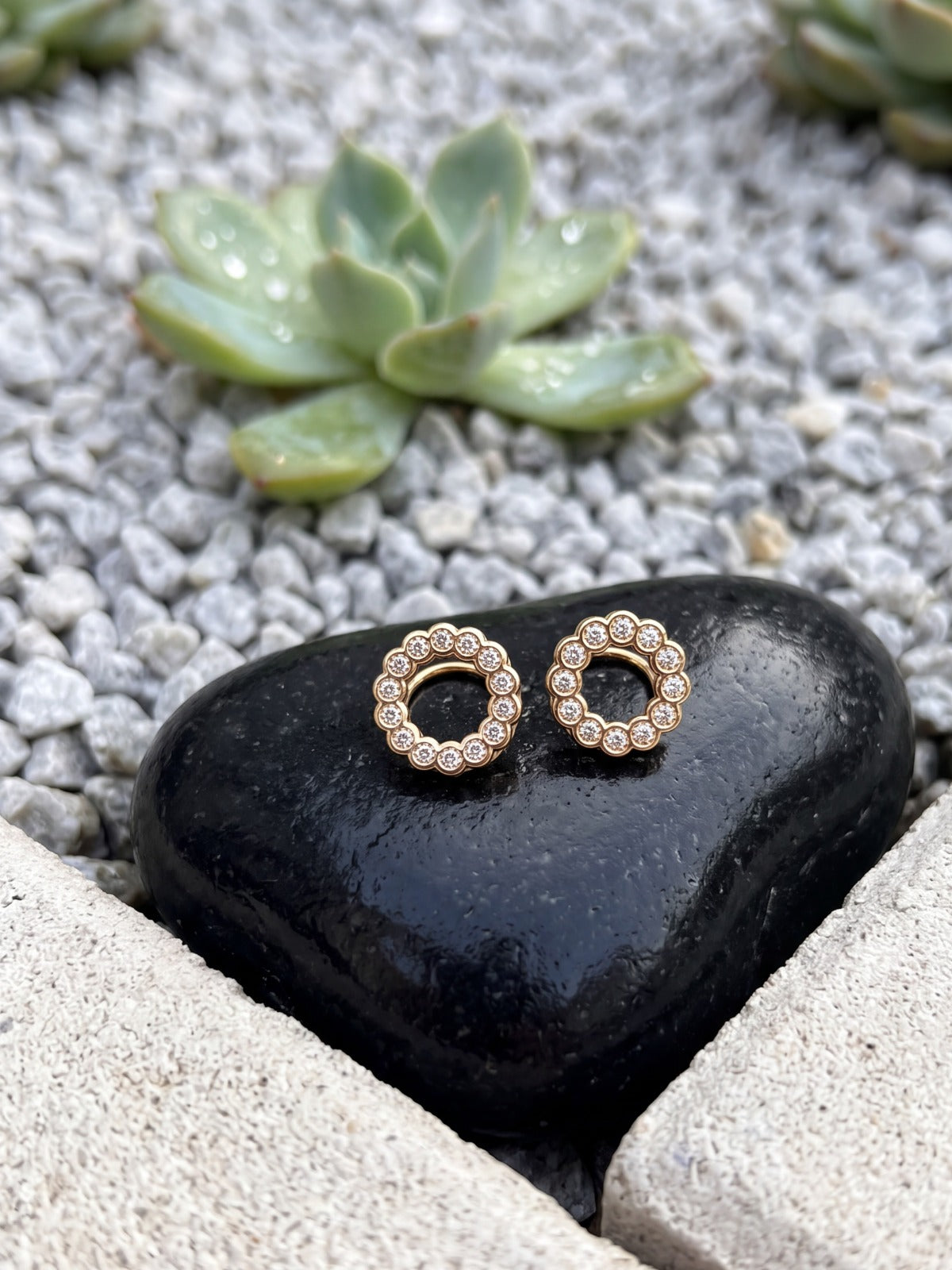 Crystal Circle Pavé Stud Earrings