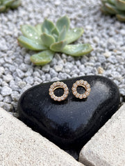 Crystal Circle Pavé Stud Earrings