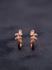 Leaf Bali Minimal Hoop Earrings