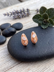 Elysia Bali Oval Crystal Stud Earrings
