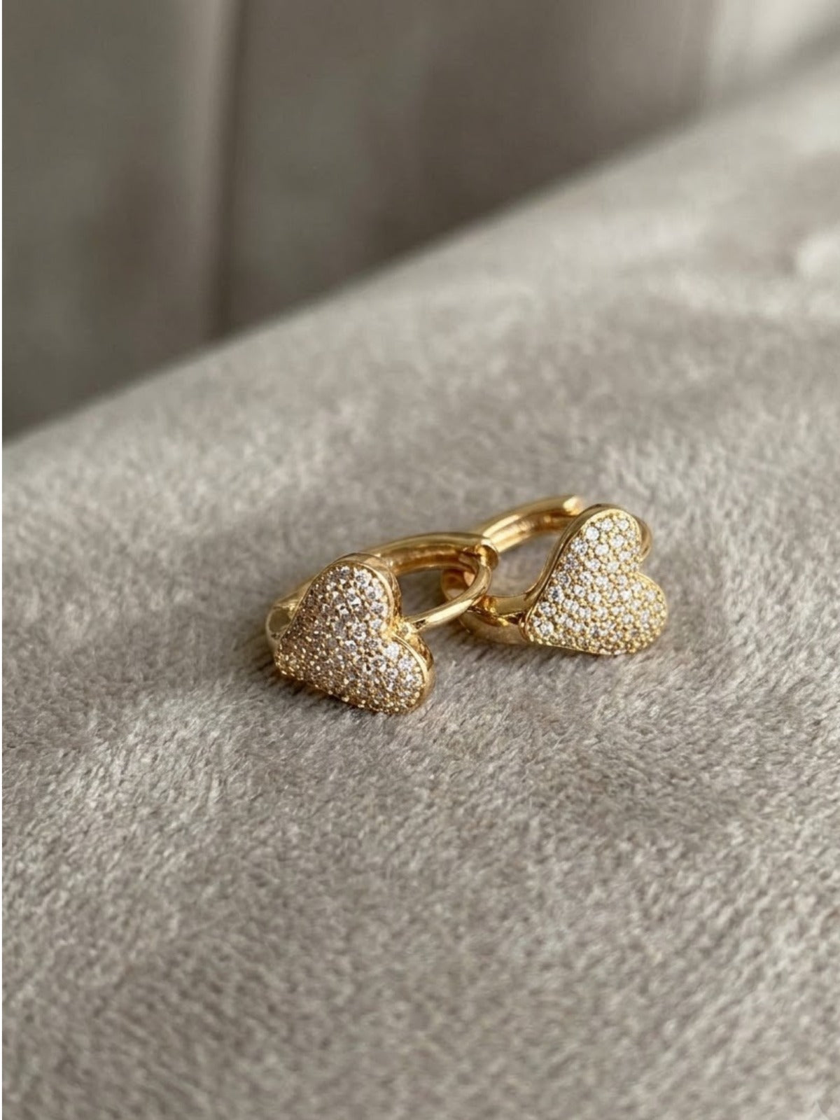 Lovely Heart Pavé Stud Earrings