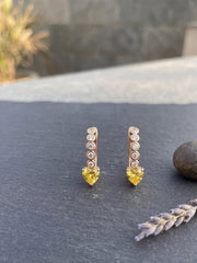 Lemon Glow American Diamond Earrings