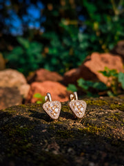 Elegance Heart Frame Hoop Earrings