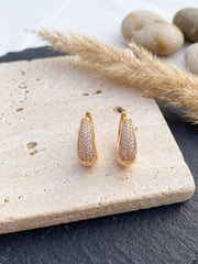 Clover Bali Crystal Hoop Earrings