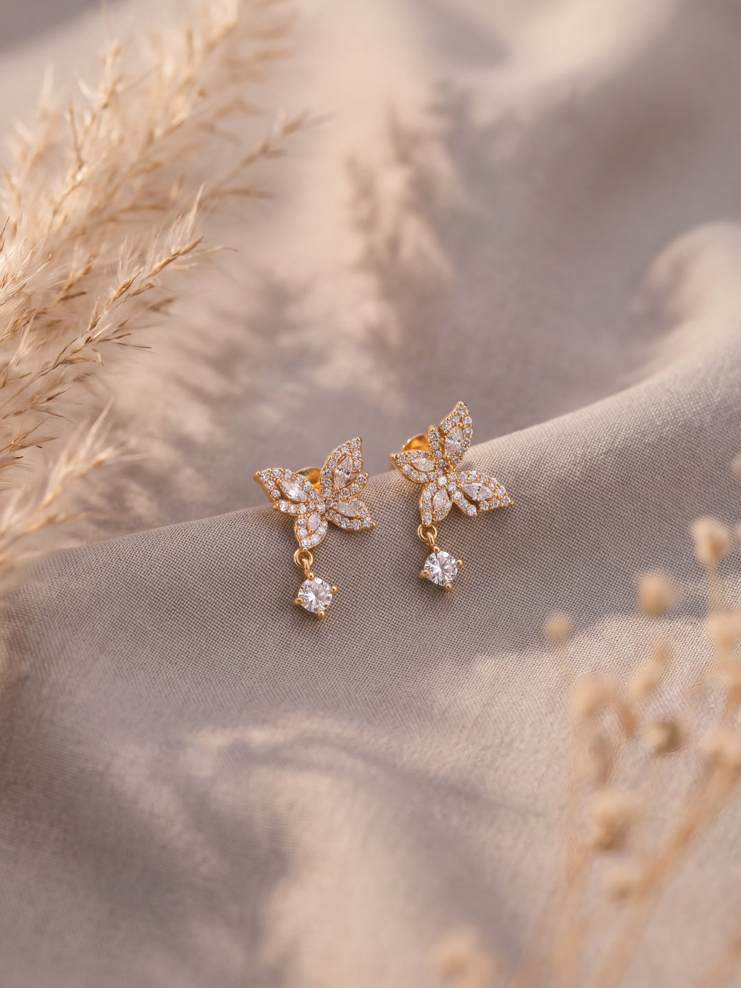 Shimmer Butterfly Crystal Earrings