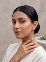 Crystal Circle Pavé Stud Earrings