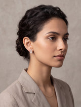 Glint Leaf Crystal Stud Earrings