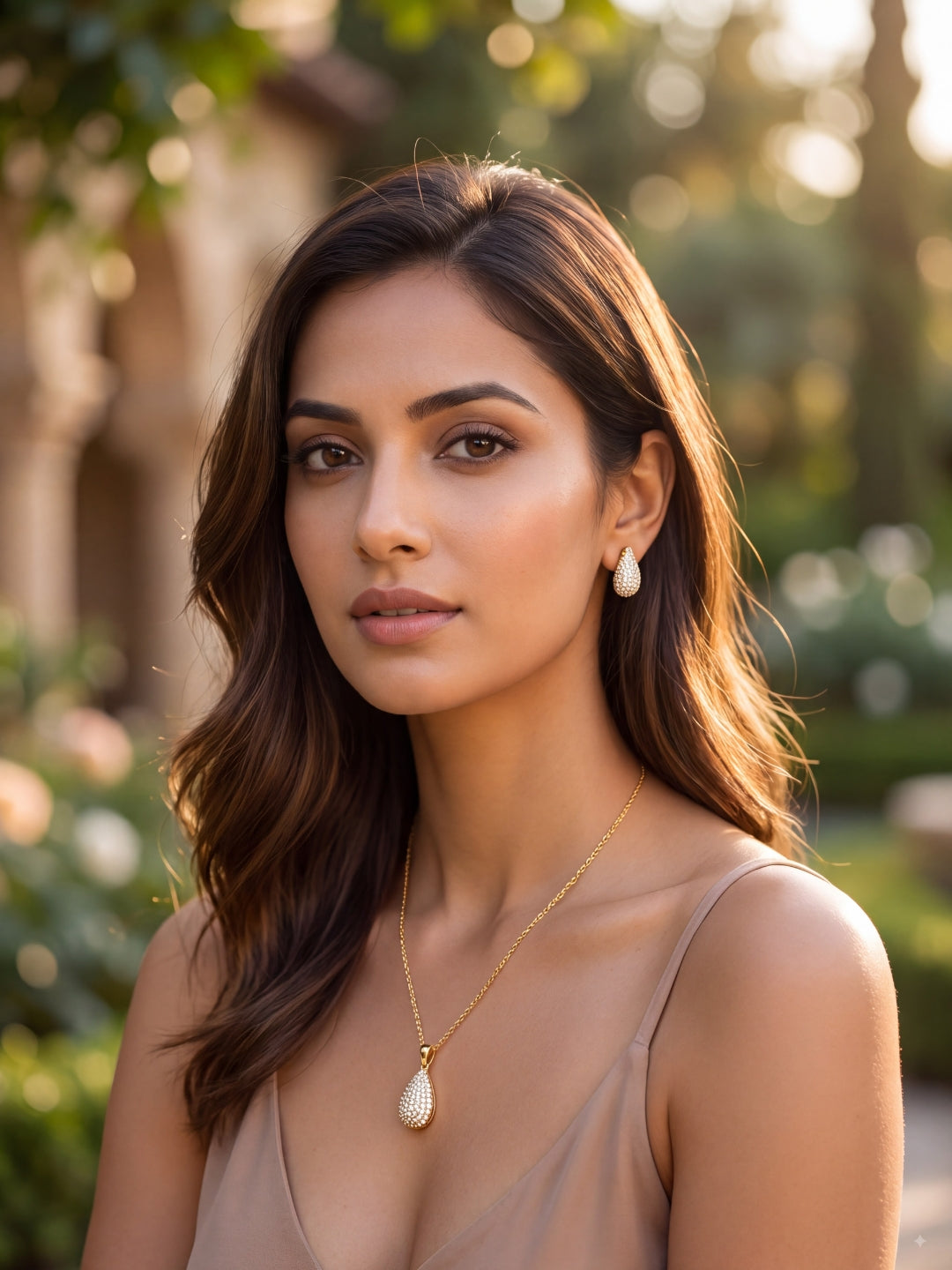 Berry Shine Teardrop Necklace Set