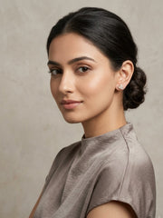 Shine White Maple Leaf Stud Earrings