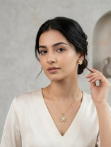 Rose Pearl Floral Necklace Set
