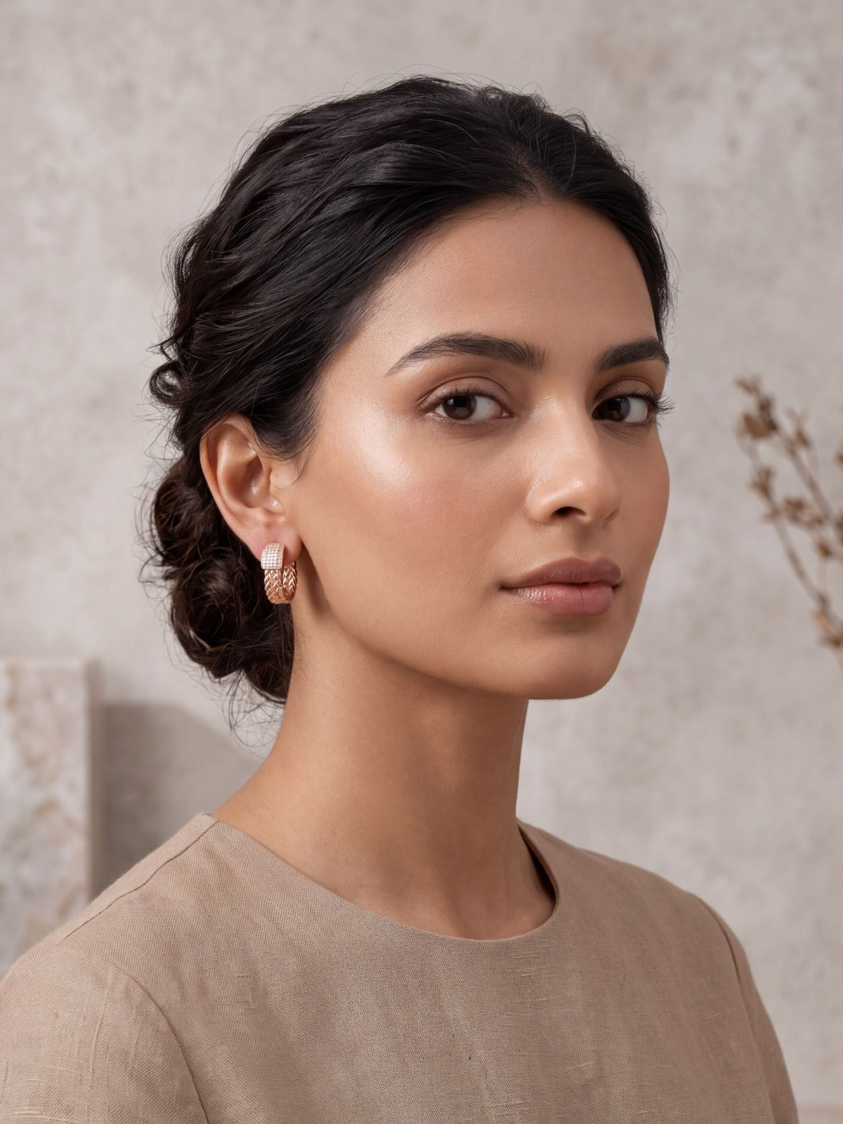 Bold White Bali Twist Hoop Earrings