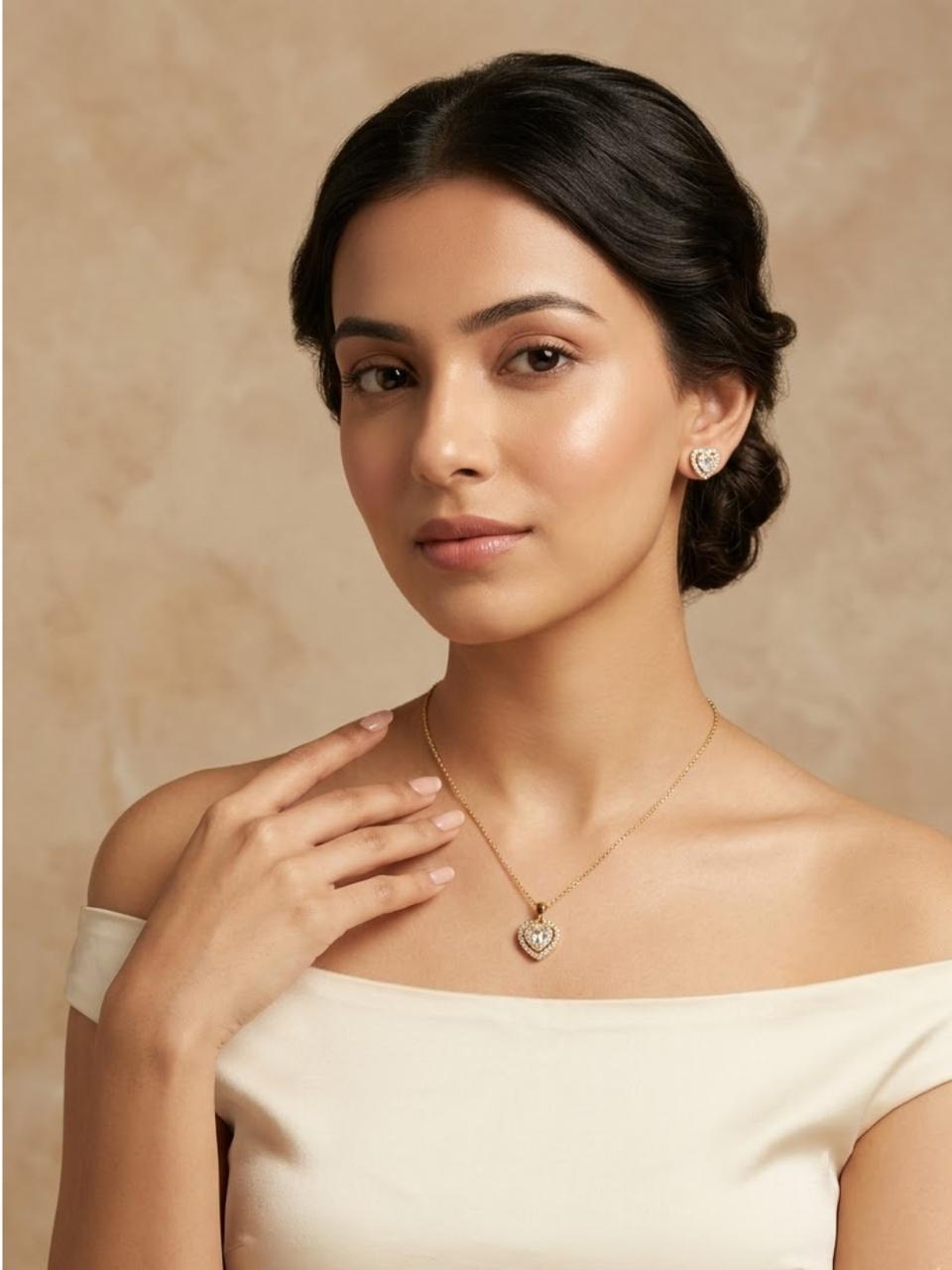 Heart Treasure Double Heart Necklace Set