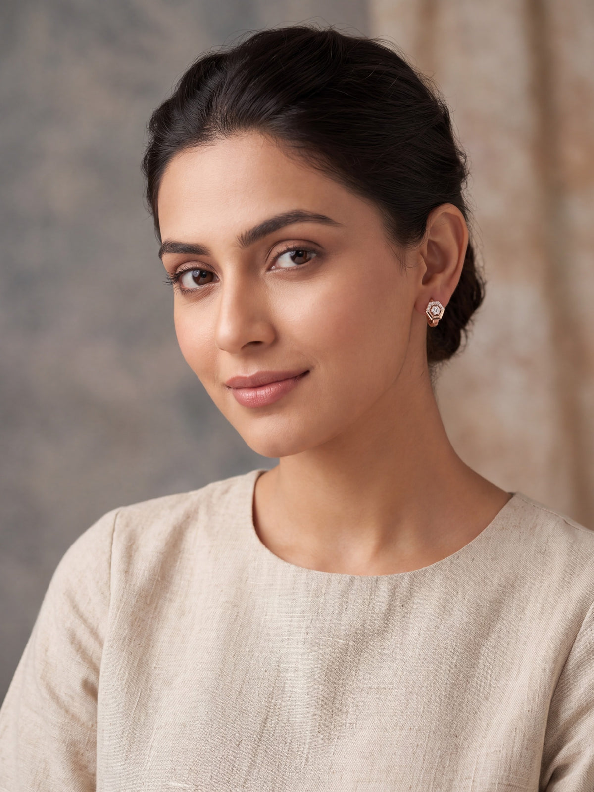 Elegant Bali Hexagon Hoop Earrings