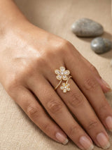 Floral Elegance Dual Flower Ring
