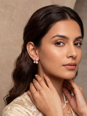 Pearl Cherry Bali Floral Earrings