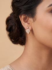Elegance Heart Frame Hoop Earrings