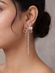 Fairy Ribbon Crystal Drop Earrings