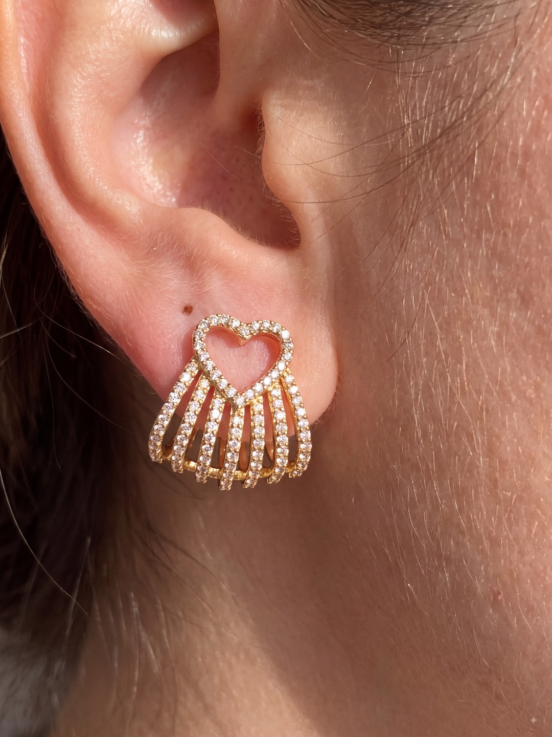 Love Bloom Heart Stud Earrings