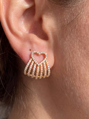 Love Bloom Heart Stud Earrings