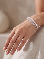 Pearl Pop Silver Cuff Bracelet