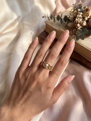 Chain Pearl Statement Ring