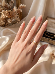 White Pearl Halo Ring