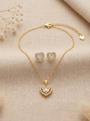 Heart Treasure Double Heart Necklace Set