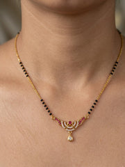 Vivah Ruby Accent Teardrop Mangalsutra
