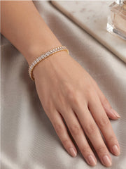 Golden White Crystal Link Bracelet