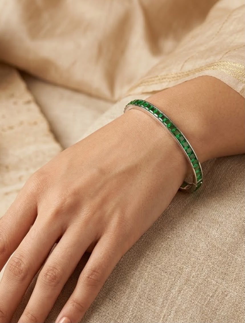 Spring Emerald Silver Kada