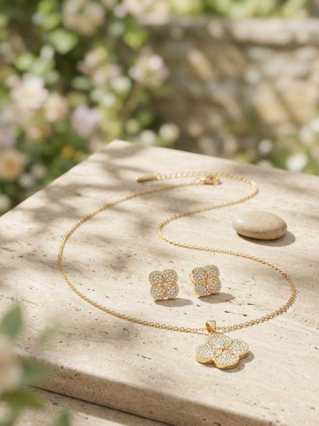 Forever Glow Clover Necklace Set