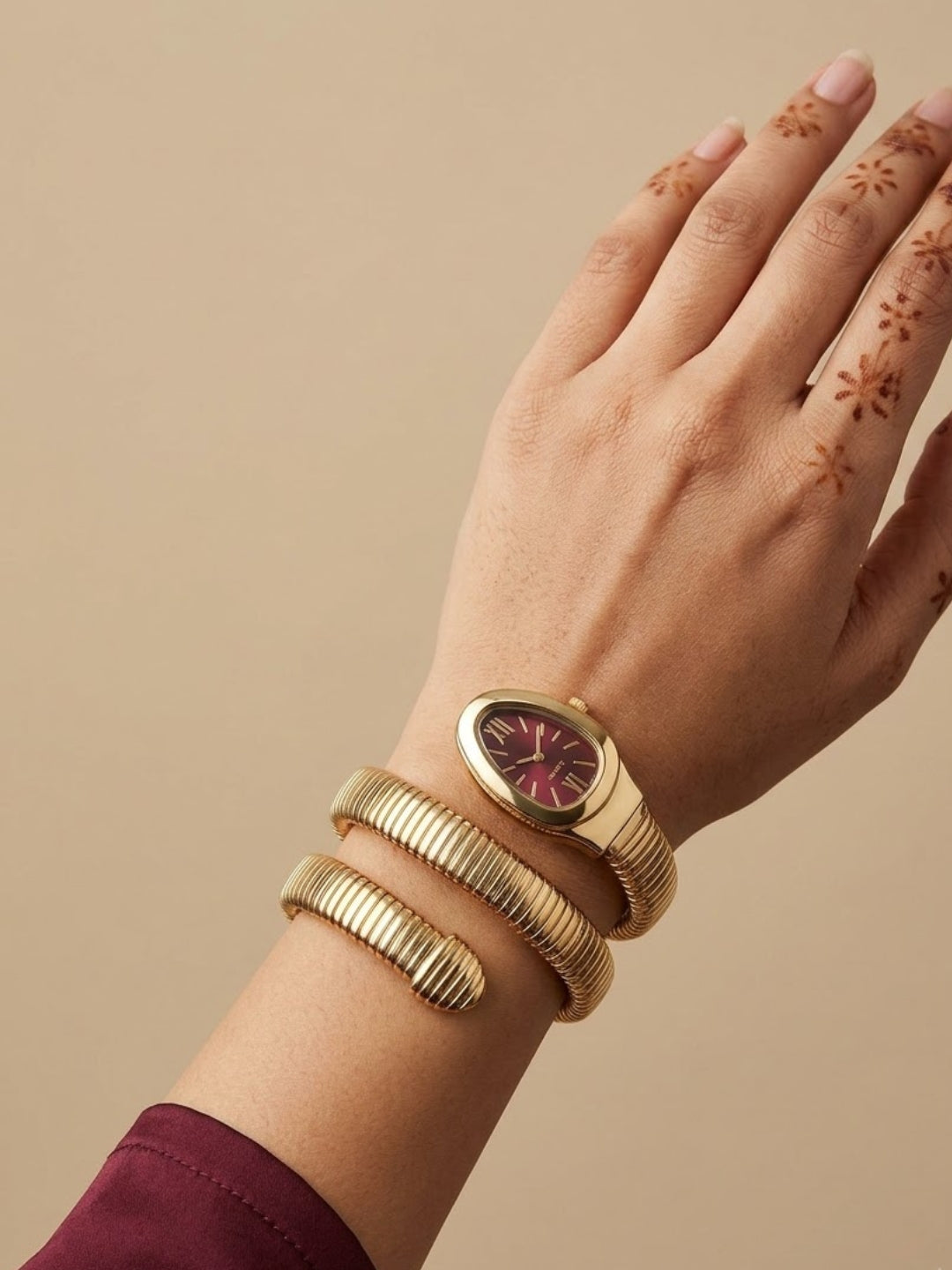 Serpentine Rose Gold Luxe Watch