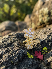 Floral Elegance Dual Flower Ring