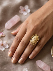 Rich Heavy Crystal Flower Ring