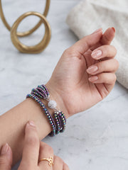 Purple Crystal Multi-Strand Magnetic Necklace