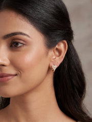 Lovely Heart Pavé Stud Earrings