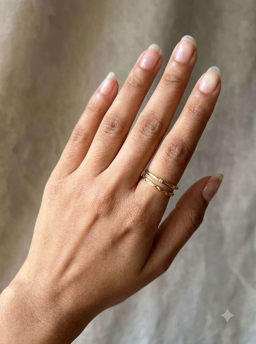 Twin Edge Two-Piece Stackable Ring Set
