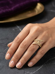 Power Shine Criss-Cross Statement Ring