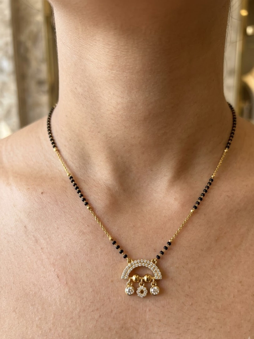 Sathiya Half-Moon Stone Mangalsutra