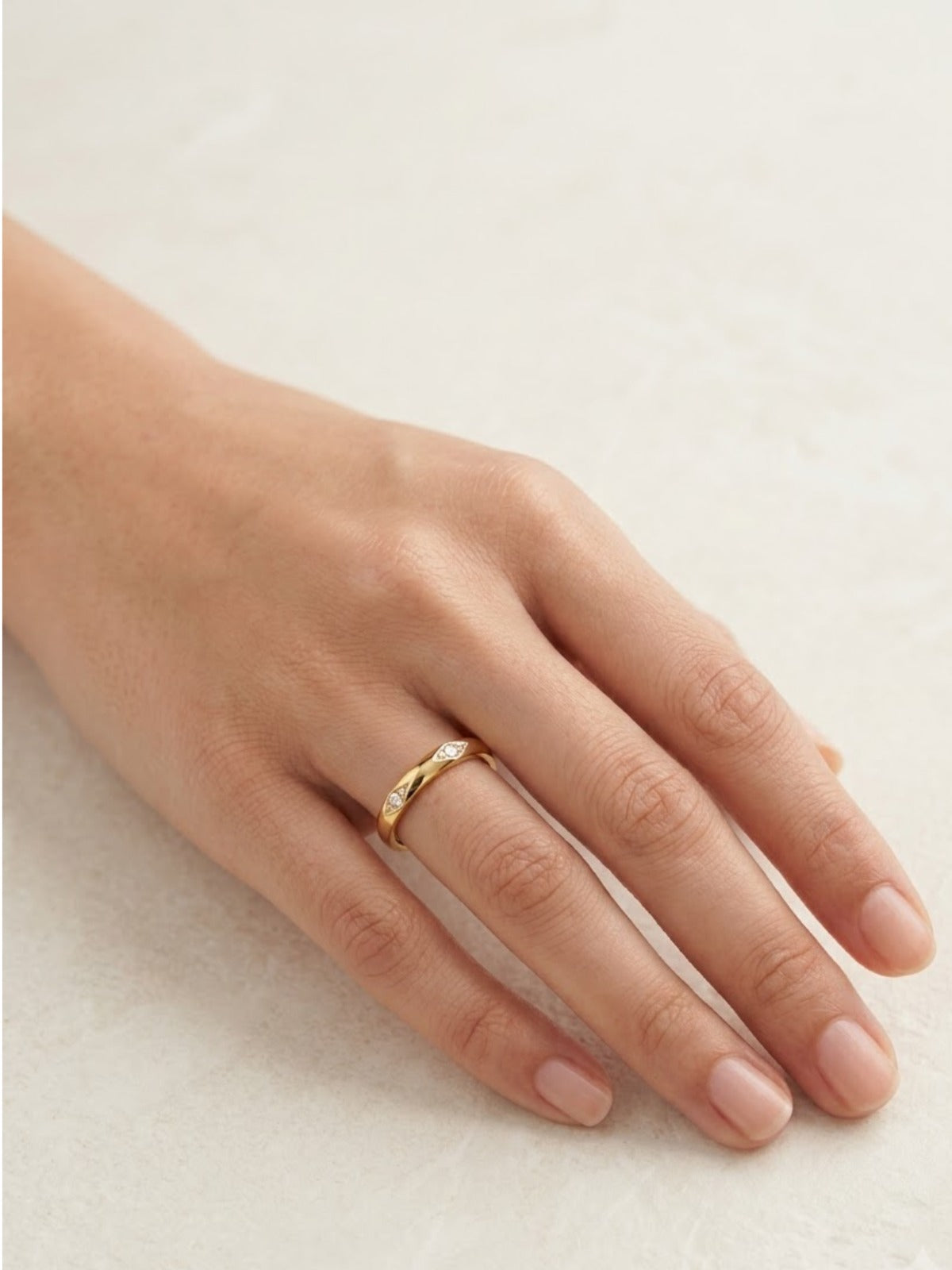 Pure Line Minimal Diamond Ring